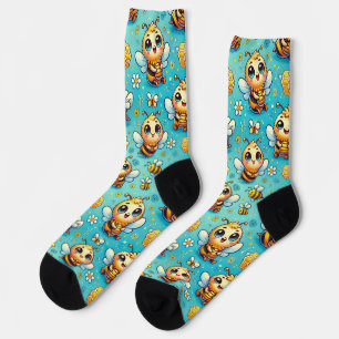 Chaussette Jolies abeilles de dessin animé