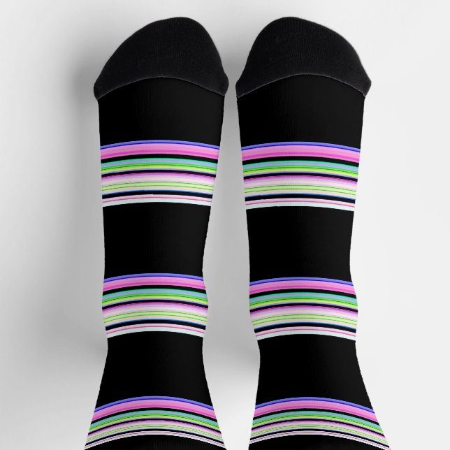 Chaussette Jolies bandes néon colorées (Haut)