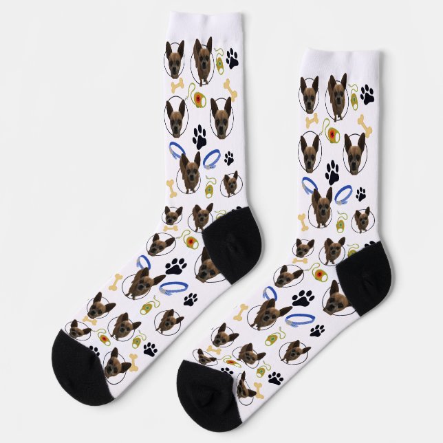 Chaussette Jolies photos d'animaux de compagnie, pattes et bo (Gauche)