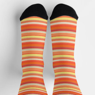 Chaussette Jolies rayures orange rouge