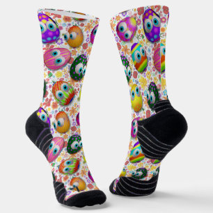 Chaussette Jolis œufs de Pâques de dessin animé drôles