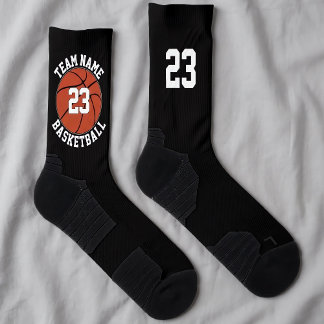 Chaussette Joueur de basket-ball personnalisé Nom et numéro d