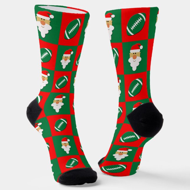 Chaussette Joueur de football Père Noël Noël Motif (Angulaire)