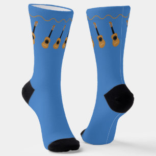 Chaussette Joueur de guitare acoustique Instrument Bleu