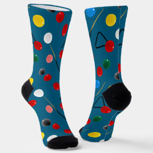 Chaussette Joueur de snooker amusant, queues, boules et trian