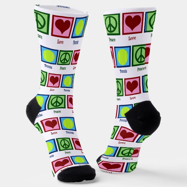 Chaussette Joueur de tennis Peace Love (Angulaire)