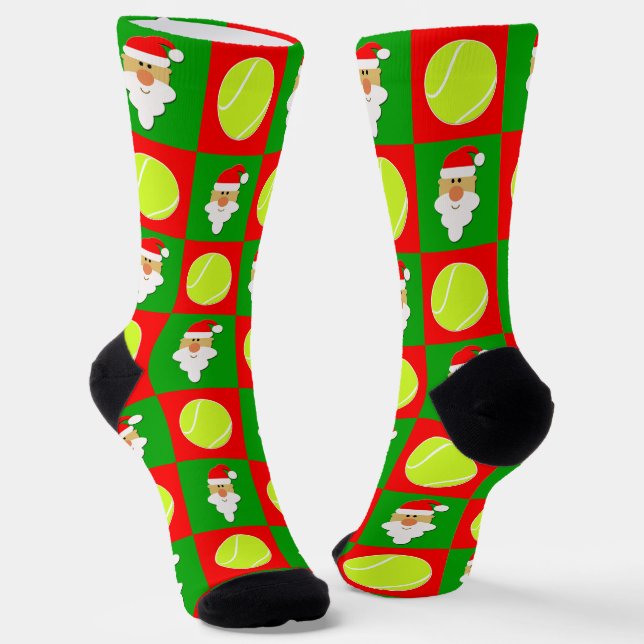 Chaussette Joueur de tennis Père Noël Noël Motif vacances (Angulaire)