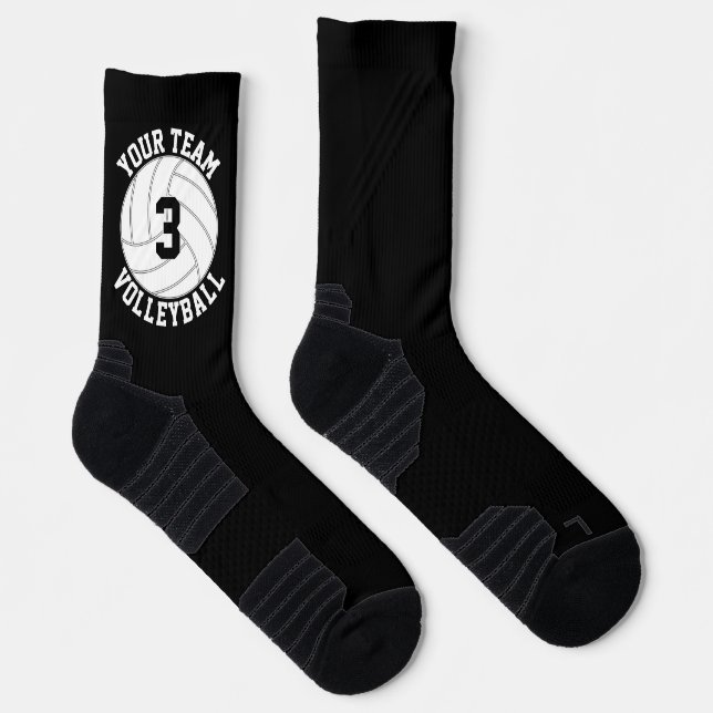 Chaussette Joueur de volley-ball Personnalisé Nom et numéro d (Droite)