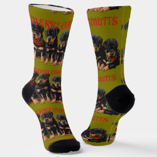 Chaussette Joyeux Chrismutts Noël Fêtes Chiots Festif