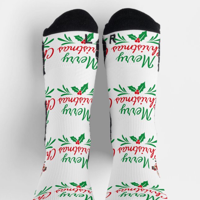 Chaussette Joyeux Noël haute performance équipage sportif (Haut)