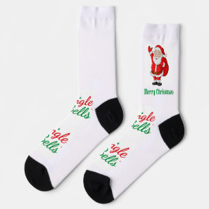 Chaussette Joyeux Noël imprimé Père Noël Premium Crew élégant