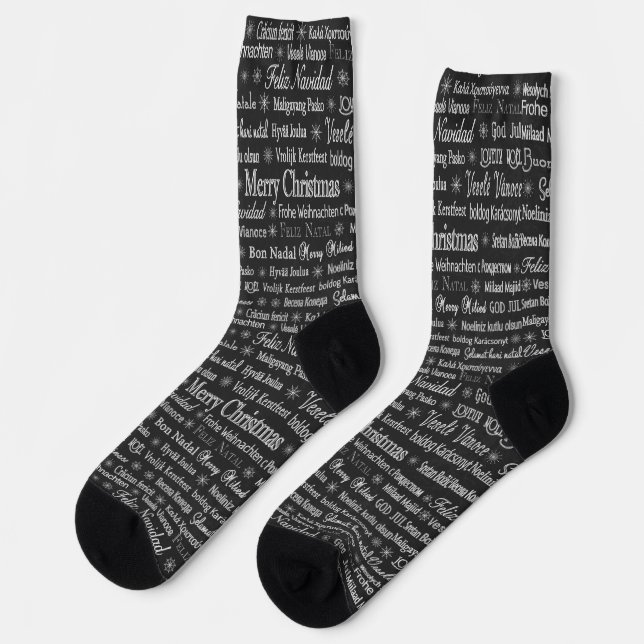 Chaussette Joyeux Noël multilingue Thunder_Cove (Gauche)