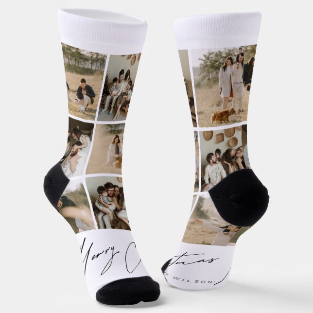 Chaussette Joyeux Noël personnalisé Écran de qualité supérieu (Angulaire)