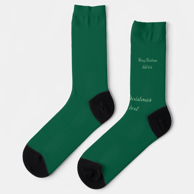 Chaussette Joyeux Noël vert plaine solo arrière - plan vacanc (Gauche)