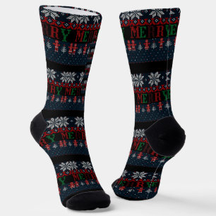Chaussette Joyeux tricot de Noël