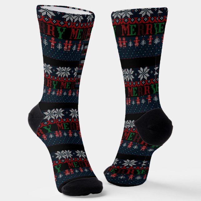 Chaussette Joyeux tricot de Noël (Angulaire)