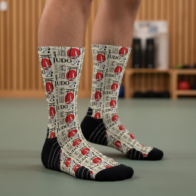 Chaussette Judo Kanji, Judoka, Torii gates pattern (Créateur téléchargé)