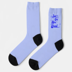 Chaussette Juste un verre de plus Texte rétro drôle