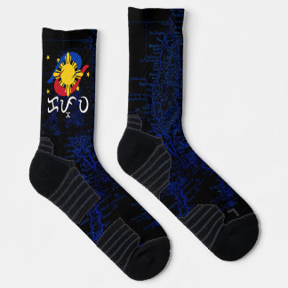 Chaussette Kapwa (écriture Baybayin)