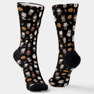 Chaussette Kawaii Chaussettes Motifs pour chats Halloween