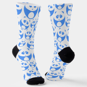 Chaussette Kawaii Panda Baby Motif bleu et blanc