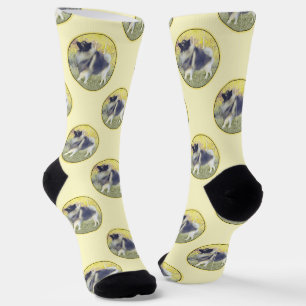 Chaussette Keeshond en Aspen Peinture Cute Original Chien Art