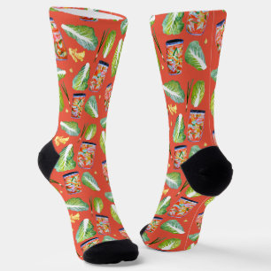 Chaussette Kimchi Ingrédients Chou épicé Aquarelle