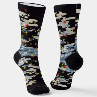 CHAUSSETTE KIMONO DE DANSE, EAU COURANTE, FEUILLES TOMBANTES