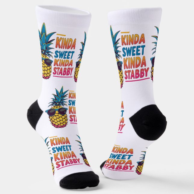 Chaussette Kinda Sweet Kinda Stabby Chaussettes en ananas (Angulaire)