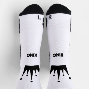 Chaussette KING Text Black Color Crown Image imprimée élégant