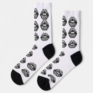 Chaussette Kiss Pattern Crew Socks – Lips Design for Women