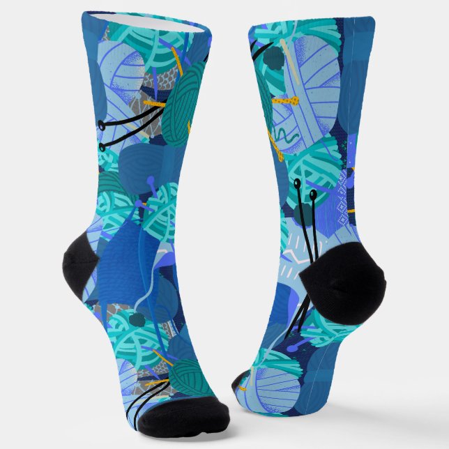 Chaussette Knit bleu 1 Pearl 1 Chaussettes d'équipage (Angulaire)