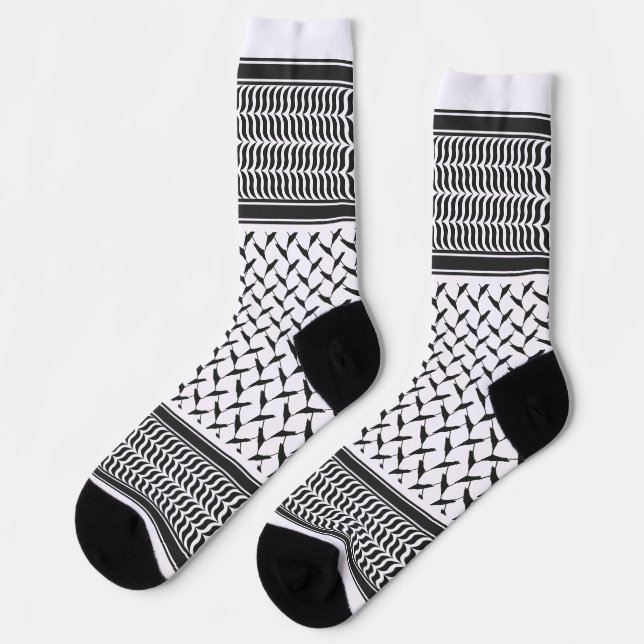 Chaussette Kuffiya en Jordanie noir et blanc (Gauche)