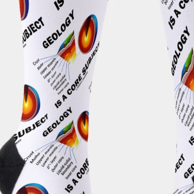 Chaussette La Géologie Est Un Sujet Essentiel Attitude De La  ("Geology Is A Core Subject" socks for any geologist or earth scientist featuring Earth's layers)