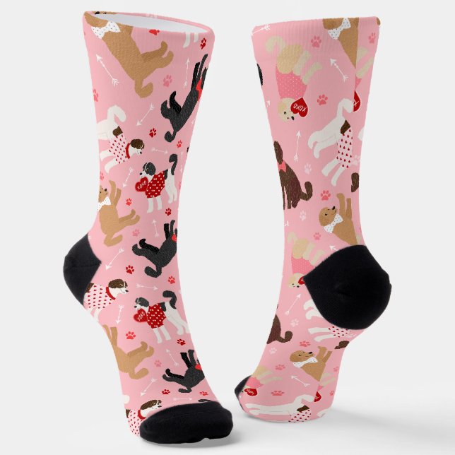 Chaussette Labradoodle / Goldendoodle Valentine Chaussettes M (Angulaire)