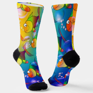 Chaussette Lac tropical plein de dessin animé coloré mignon p