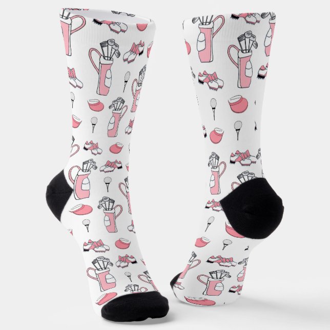Chaussette Lady Golfer rose et blanc (Angulaire)
