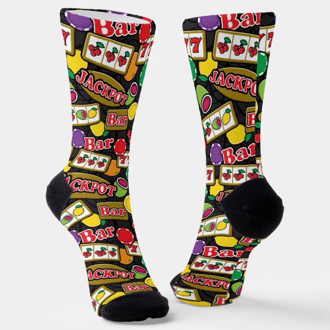 Chaussette Las Vegas Casino Motif de jeu et de poker (Angulaire)