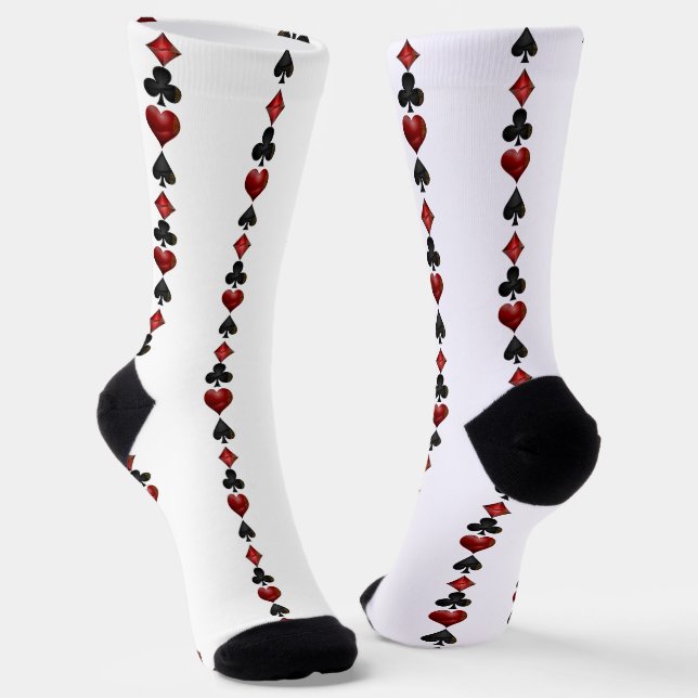 Chaussette Las Vegas Jouer Motif de formes de carte (Angulaire)