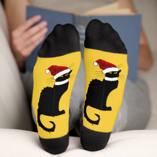 Chaussette Le Chat Noir Chapeau de Père Noël Noël