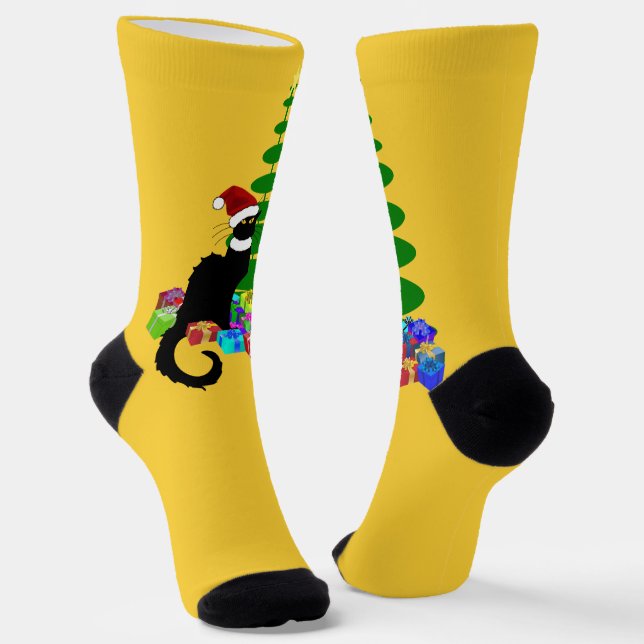 Chaussette Le Chat Noir Santa Hat Christmas (Angulaire)