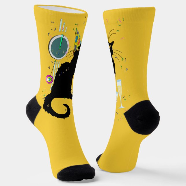 Chaussette Le Conversation Noir Bonne Année (Angulaire)