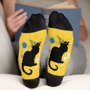 Chaussette Le Conversation Noir Nouvel An