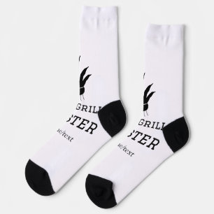 Chaussette Le maître grill ajoute le nom de la cuisine de tex