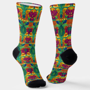 Chaussette Le motif Art Nouveau rétro de Voysey représentant 