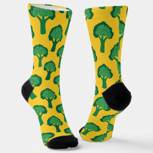 Chaussette Le Motif de Brocoli jaune et vert