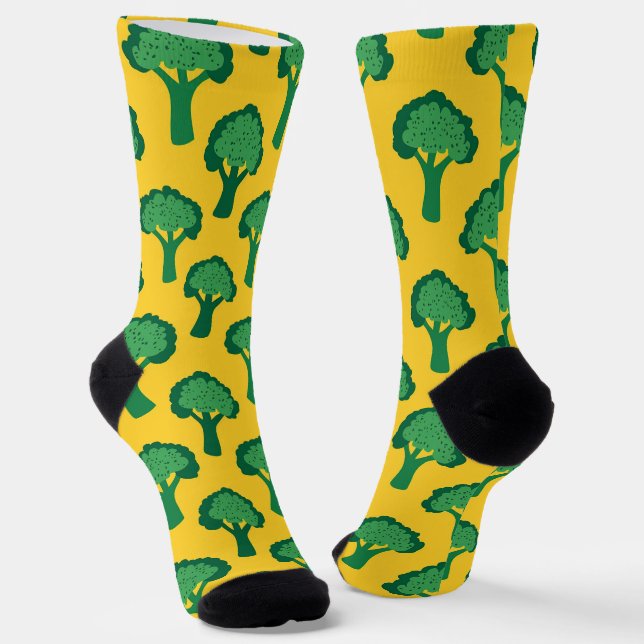 Chaussette Le Motif de Brocoli jaune et vert (Angulaire)