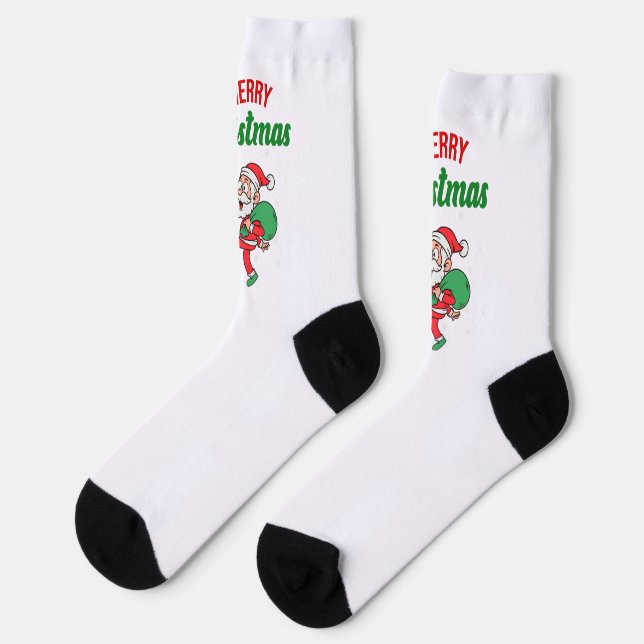 Chaussette Le Père Noël Jouer Au Football Drôle Mignonne (Gauche)