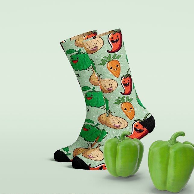 Chaussette Légumes souriants (Créateur téléchargé)