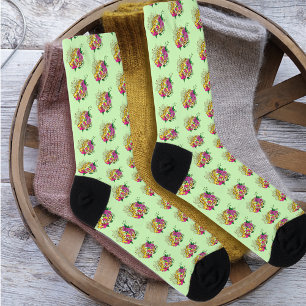 Chaussette Léopard jaune Gecko Vert